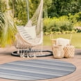 thumbnail image 4 of Beverly Outdoor Rug Round 6' 7'' Patio, Garden, Porch Blue and White, 4 of 6