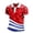 Z164-Red, variant on XINPING 250th Anniversary USA Shirt Patriotic Star And Stripe Print Polo Shirt for Men, Short Sleeve Collared Golf Top, Independence Day Design with Multi Color Options