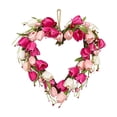thumbnail image 2 of 3D 16 Inch Valentine's Day Tulip Heart Wreath ,Mother's Day Home Festival Front Bedroom Decoration Heart-Shaped Decoration, 2 of 7
