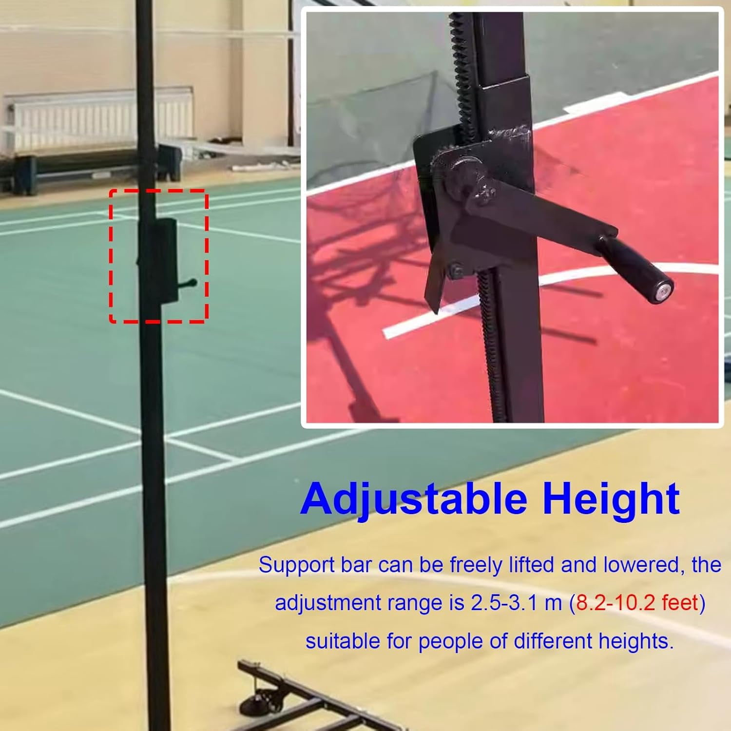 Gamvdout Basketball Shot Return Apparatus Rolling Basketball Return Net  Floor Standing Backboard Rebounder Attachment for Traditional Pole/Wall Mounted Hoops  Height Adjustable Shooting Racks