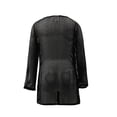 thumbnail image 3 of Ropa Playa Ocean Pacific para Mujer Vestido Corto Crochet Cuello Redondo Manga Larga Negro Talla M, 3 of 4