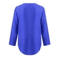 thumbnail image 5 of WTXUE Blouses for Women Button Women LadiesLoose Shirt Chiffon Zipper s Plus Size Tops Long Sleeve Plus Size Tops for Women, Blue Small, 5 of 8