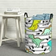 thumbnail image 6 of Fuzoiu Funny Dinosaurs on Stripes Print Circular Hamper,Laundry Basket with Handle,Collapsible Laundry,Dirty Clothes Storage Basket,for Bedroom Bathroom Dorm Living Room-Medium, 6 of 6