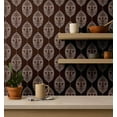 thumbnail image 4 of S4Sassy Paisley Floral Wallpaper - Brown Wall Covering, 25" X 240" Self-Adhesive Vinyl Walls Paper, Wall Wrap, Easy Diy Walls Covering For Farmhouse Bedroom, Living Room, Cabinets, Living Spaces, 4 of 9