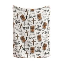 Super Soft Bible Jesus Throw Blanket - Cozy Religious Themed Blanket for Home Living Room/Bedroom/Prayer Room, Warm Flannel Blanket with Inspirational, Perfect Gift for Valentine's Day, 39*28in, A