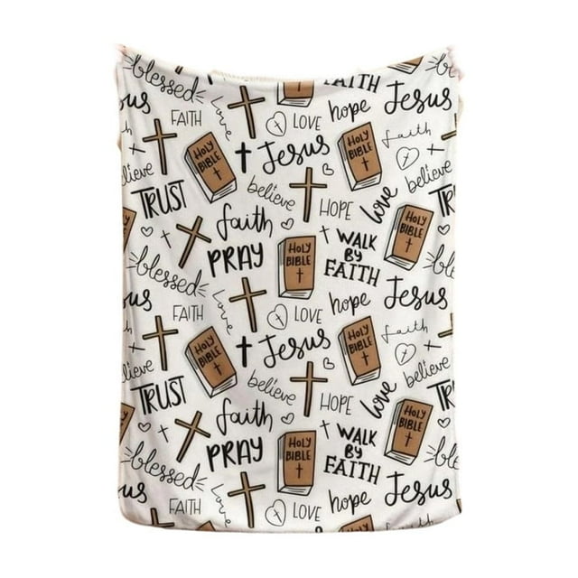 CREATITOY Ultra-Soft Christian Bible Jesus Throw Blanket