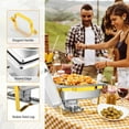 thumbnail image 6 of Ktaxon 4 Pack Chafing Dish for Buffet, 8 Quart Stainless Steel Buffet Set, Rectangular Chafers and Warmers Sets for Party, Catering, Wedding, Banquet, Graduation, Gold, 6 of 8