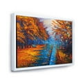 thumbnail image 3 of Designart 'Orange Autumn Landscape With Little Road II' Traditional Framed Canvas Wall Art Print, 3 of 5