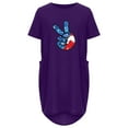 thumbnail image 4 of Up to 65 off!Lolmot Womens Summer Short Sleeve T Shirt Dress 4th of July Dresses Victory Figured Long Shirt Top Casual Loose Tee Dress with Pockets, 4 of 5