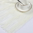 thumbnail image 5 of Wavy Pattern Decorative Knit Throw Blanket with Tassels, 50" x 60", Cream White, 5 of 8