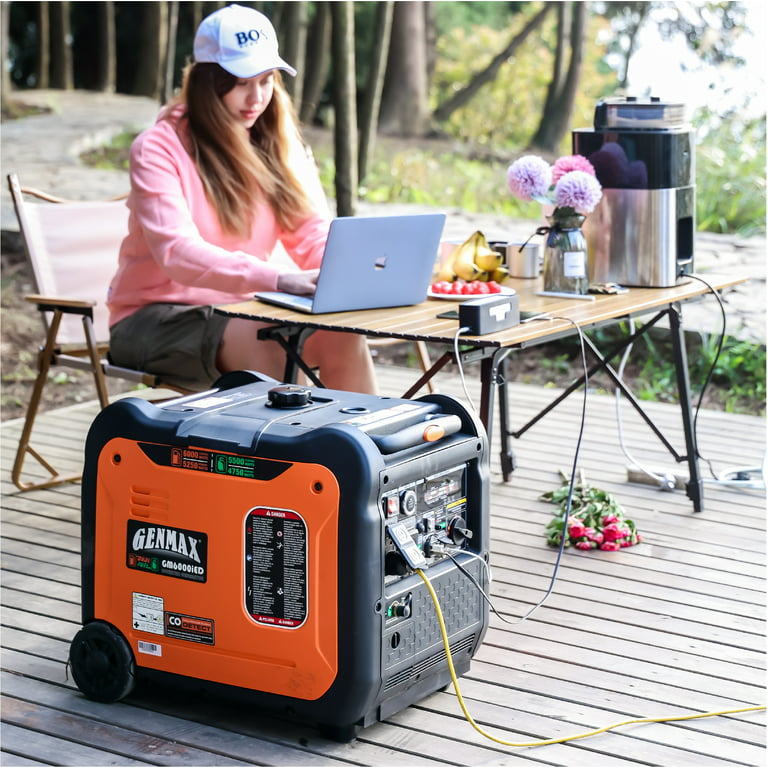 Genmax 6000W Dual Fuel Quiet Portable Inverter Generator with  Remote/Electric Start, EPA Compliant (GM6000iED)