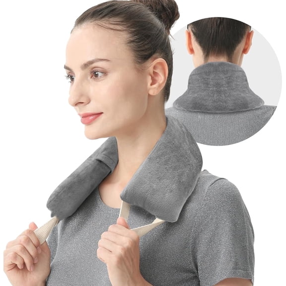 UNCN Heating Pad 32x5 cm, Microwavable, Washable, Weighted, Lavender Aroma, for Neck Shoulder Back Pain Relief, gray