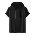 thumbnail image 2 of SHENGXINY NEW Summer T Shirt Men with Hood Men Short Sleeve Hoodies Hip Hop Tshirt Streetwear Patchwork T Shirts Men Fashion Clothing 2025, 2 of 3