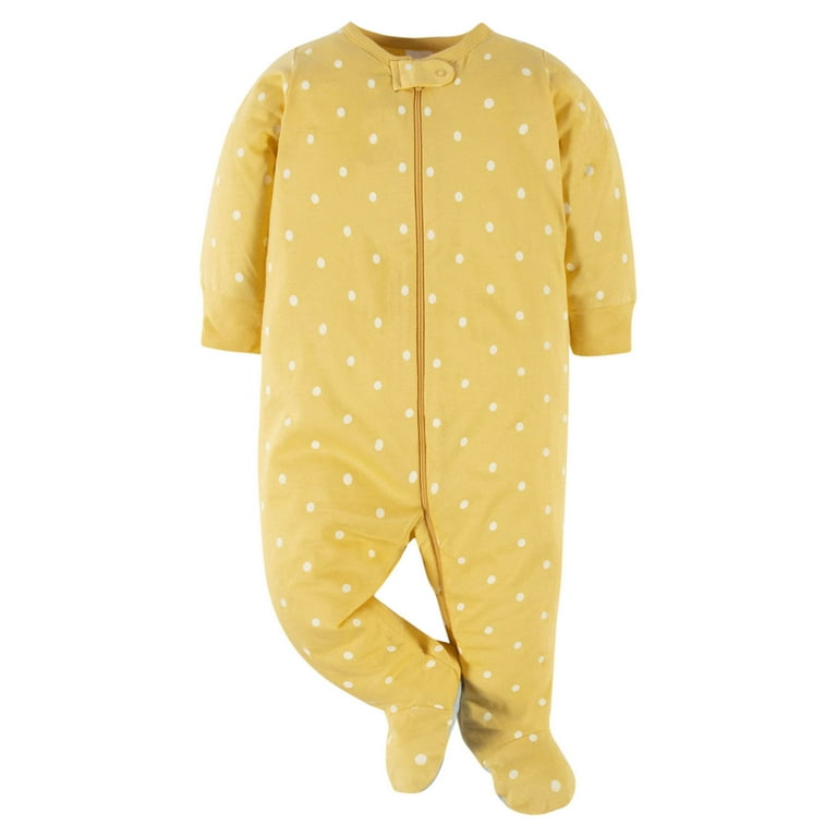 Gerber Baby Girl Sleep N Play Footed Pajamas 2 Pack Newborn 3 6 Months Walmart