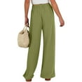 thumbnail image 6 of Flmaly vacation outfits for women High Waistband Women's Linen Wide Leg Pants Casual Loose High Waist Beach Haren Pants Pockets Vacation Outfits, 6 of 6