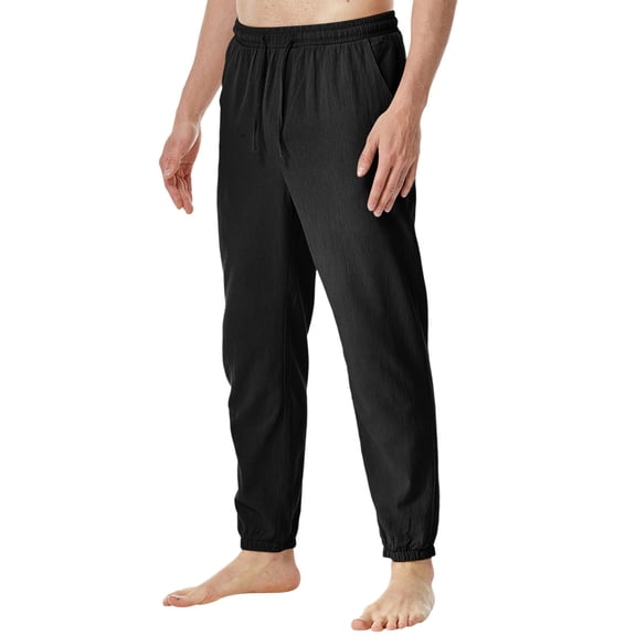 Vedolay Mens Sweatpants Casual Loose Printed Drawstring Waist Long Pants Black,3XL