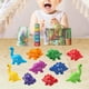 thumbnail image 1 of Juguete de aprendizaje de dinosaurios, juego de combinación de doble cara con bolsa de almacenamiento, regalo, actividades de aprendizaje preescolar portátiles para la imaginación Número, 1 of 10