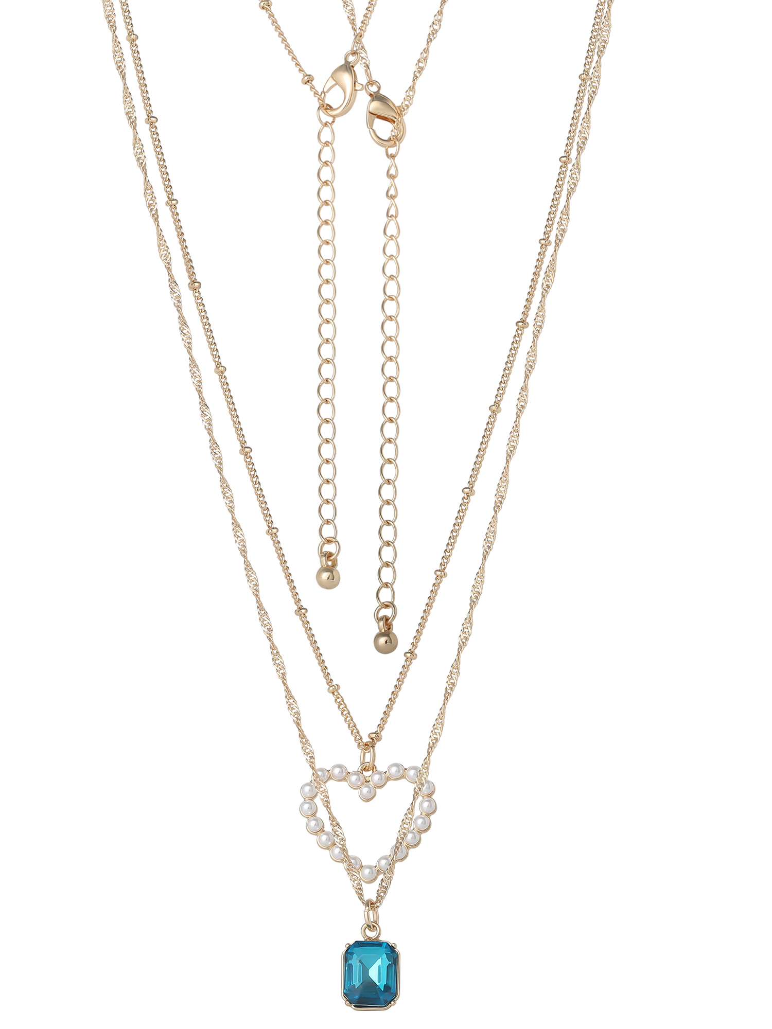 Celebrity Pink Women's Layered Heart Pendant Necklace photo 8