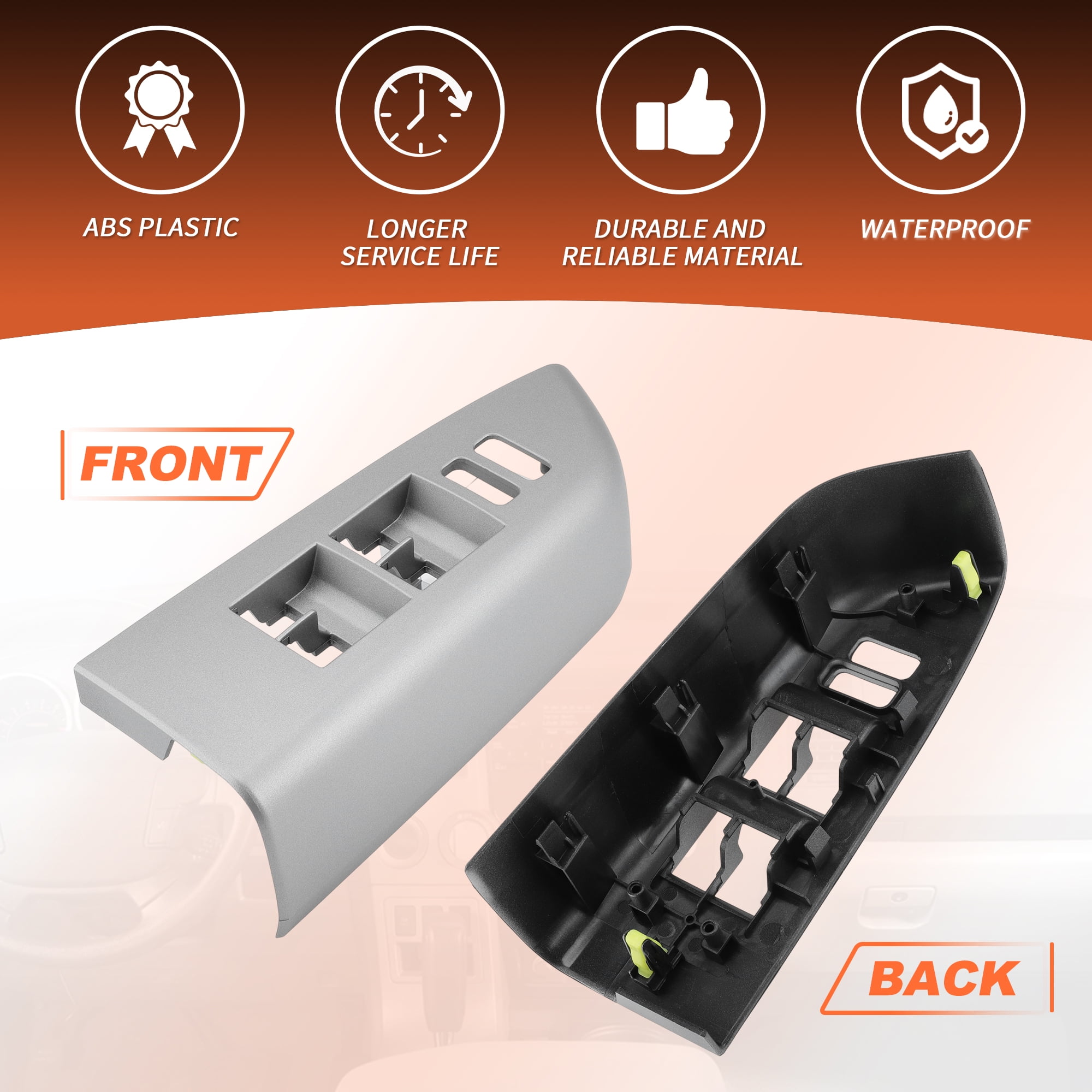 LH Driver Left Side Front Armrest Door Window Switch Panel Bezel Trim for Toyota Tundra 2007-2013 Replaces# 742320C100 Gray