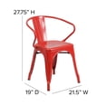 thumbnail image 3 of Bowery Hill Industrial Metal Stackable Dining Arm Chair in Red, 3 of 6