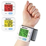 WrisTech Blood Pressure Monitor with Adjustable Wrist Cuff Color Changing LCD Monitor