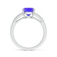 thumbnail image 2 of ANGARA Natural Cushion 2.45 ct Tanzanite Split Shank Ring with Diamonds in 14K White Gold for Women (Size-9x7mm) | December Birthstone, Anniversary, Jewelry Gift for Women | Natural Tanzanite Ring, 2 of 7