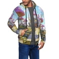 thumbnail image 2 of Honeii Dreamy Mushroom House Print Hoodies for Men, Pullover & Full Zip, Breathable Zip up Hoodie, Sweatshirt-XX-Large, 2 of 5