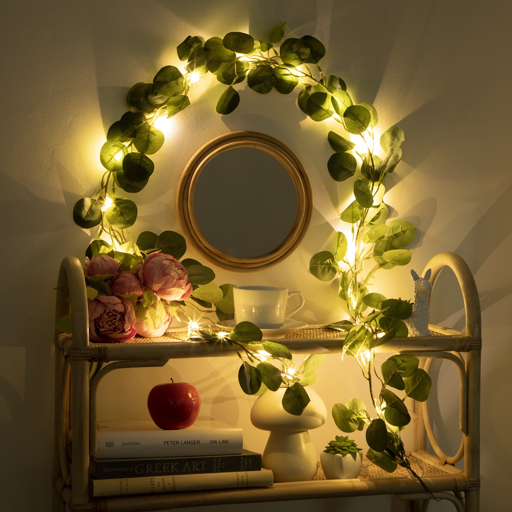 Mainstays 7 ft. Eucalyptus String Lights (Battery Operated, Warm White LED, Indoor Use)