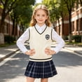 thumbnail image 6 of Atogsazn Toddler Baby Boys Knitted Cotton Sweater,Kids V Neck Sleeveless Vest Uniform School Tops Clothes Beige 3-4 Years Fashion, 6 of 8