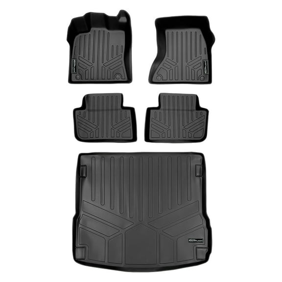 SMARTLINER Custom Fit Floor Mats 2 Rows and Cargo Liner Set Black Compatible With 2014-2021 Porsche Macan - All Models