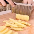 thumbnail image 2 of Stainless Steel Potato Dough Waves Cutter Slicer Home Kitchen Vegetable Chip Cutter Cooking Tools, 2 of 7