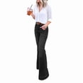 thumbnail image 2 of Women'S Lightweights High Waist Wide Leg Jeans Flared Denim Pants Casual Summer Streetwear Black XXL, 2 of 6