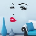 thumbnail image 2 of Hepburn'S Beautiful Eyebrow Eyes Lips Wall Sticker Vinyl Decals Decor Removable, 2 of 8