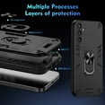 thumbnail image 7 of Phone Case for Samsung Galaxy S23 FE Hybrid Case with Ring Kickstand, Heavy Duty Protection Armor Case with Comfortable Grip Support Magnetic Car Mount for Samsung Galaxy S23 FE - Black, 7 of 7