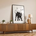 thumbnail image 2 of Wet Dog - Illustration Abstract Black and White Animal Wildlife Silhouette Nature Black Framed Wall Art Print 24 x 36 inches, 2 of 8