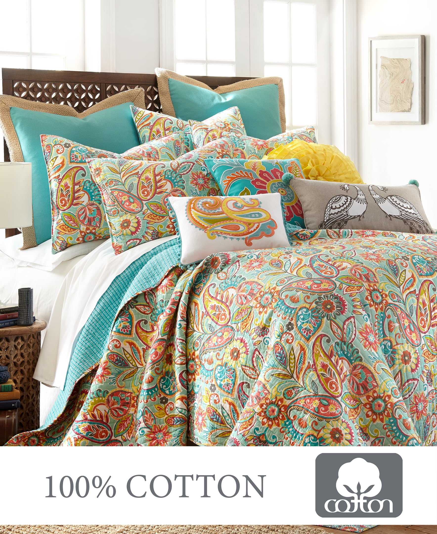 Levtex Home Palisades Paisley Cotton Quilt, King - Reversible