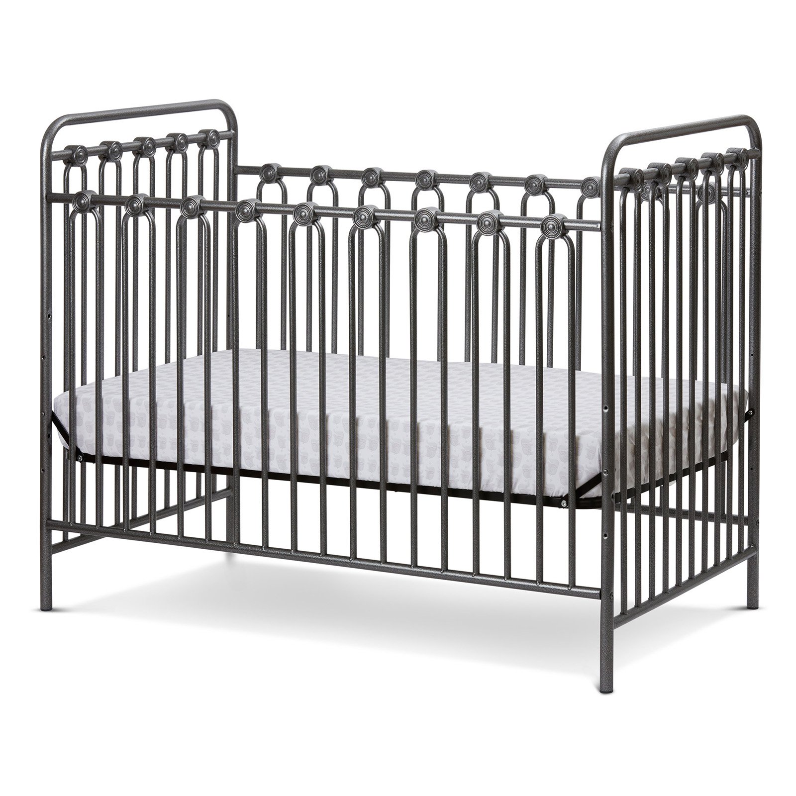 grey metal crib