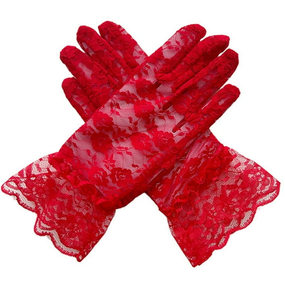 CAIVO Kids Gloves & Mittens Elegant White Lace Gloves Girls Tea Party Formal Wedding Halloween Children 7 To 12 Old Leisure Toddler Clothing