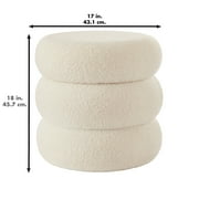 Mainstays Boucle Cloud Storage Ottoman, Cream