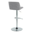 thumbnail image 4 of Toriano Adjustable Bar Stool, Chrome Bar Stools, Bar Chairs, Swivel Bar Stools, Bar Stools Set of 2 (Grey Fabric), 4 of 5