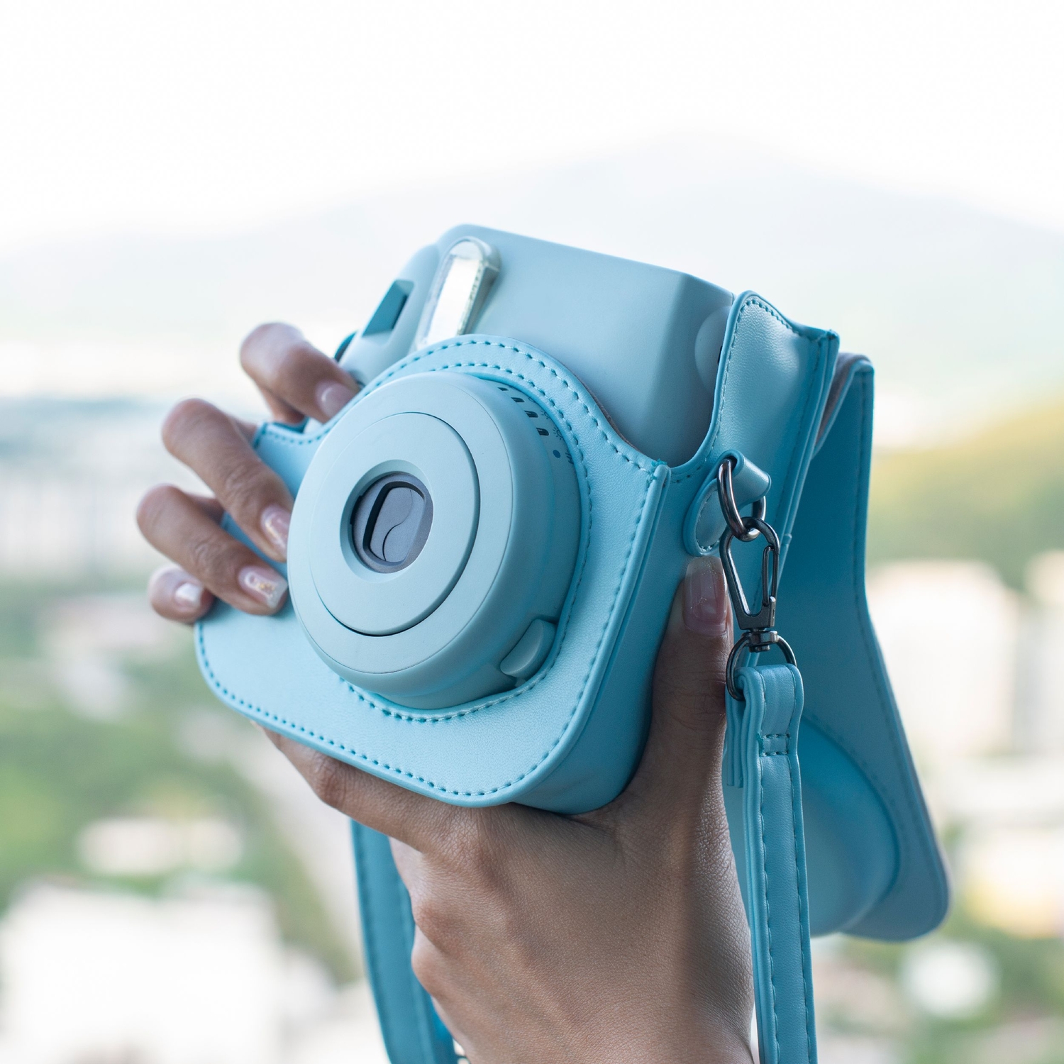 Étui Cuir Synthétique Pour Fujifilm Instax Mini 11 - Avec Sangle Et Poche Photos