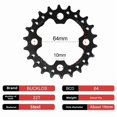 thumbnail image 1 of 22T Single Chainring Mountain Bike Crankset, Steel Construction, Versatile 3-Chain Compatibility, Easy Installation, Optimal Gear Control, Durable Bicycle Accessory (22 Tooth Single Plate Design), 1 of 6