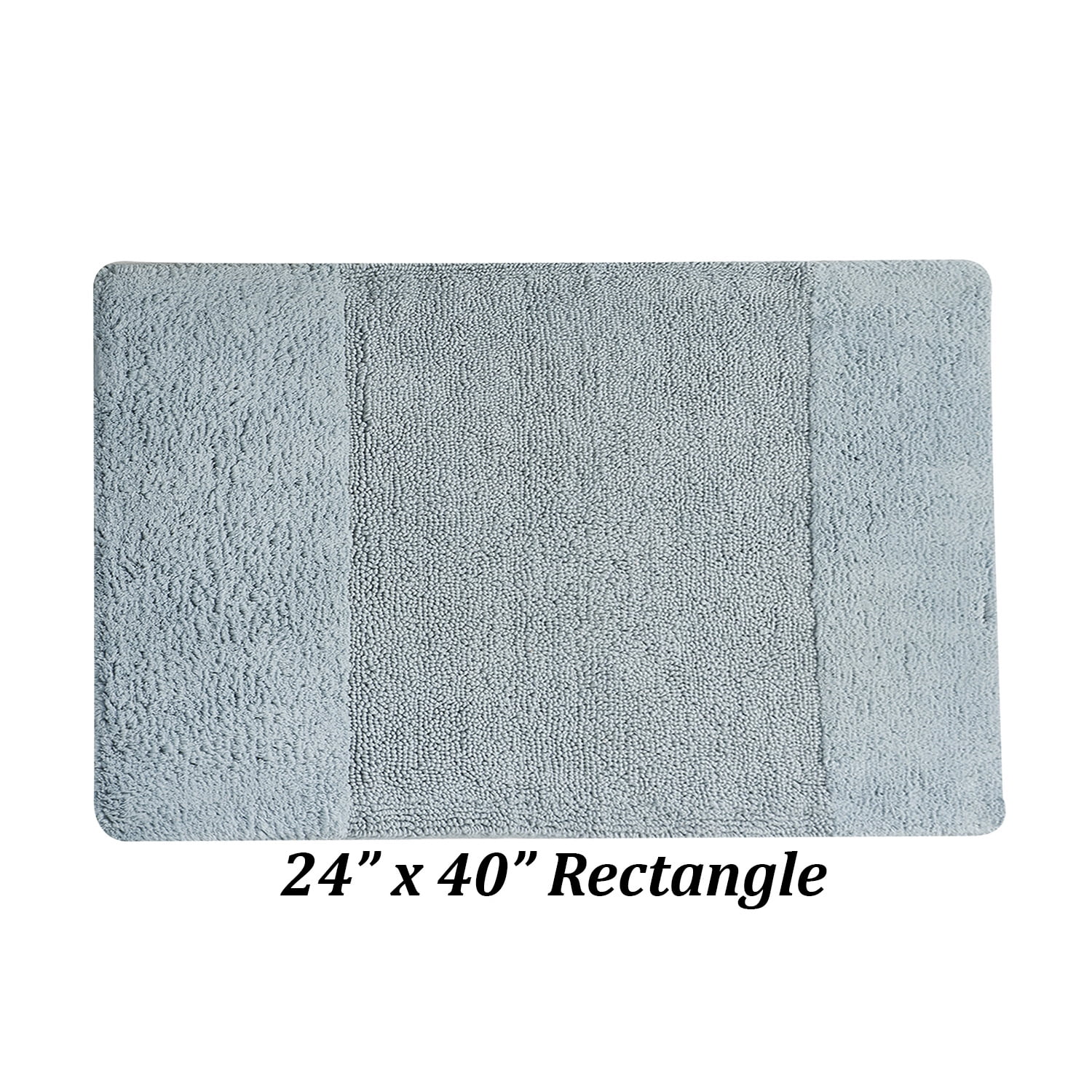 Better Trends 24" x 40" Bathroom Rug 100% Cotton, Soft Tufted Bath Mat, Water Absorbent & Spray Latex Backing Bathroom Rug (Blue) Granada Collection