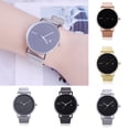 thumbnail image 1 of Minimalism Men Women No Numbers Round Dial Calendar Mesh Band Quartz Wrist Watch, 1 of 8