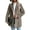 Camel Case, variant on Women's Mid-Length Breasted Wool Blend Coat with Lapel, Winter Outerwear Gray Grid L