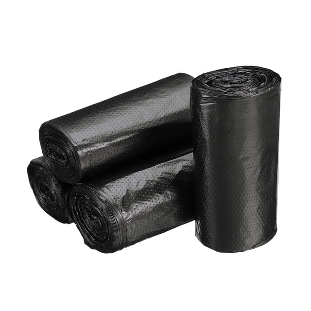 Unique Bargains Small Trash Bags 0.5 Gallon Garbage Bags Black, 8 Rolls / 240 Counts