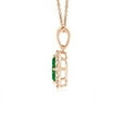 thumbnail image 2 of ANGARA Natural Diamond Framed Emerald Clover Pendant in 14K Rose Gold for Women (Size-2mm) | May Birthstone, Birthday, Anniversary, Jewelry Gift for Women | Natural Emerald Necklace, 2 of 8