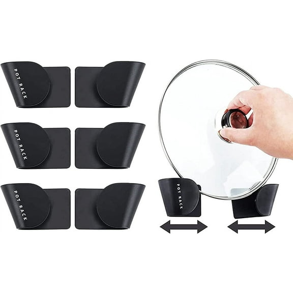 3 Pack Pot Lid Organizer for Cabinet Door - Adjustable in-Cupboard Pot and Pan Lid Holders for Lids, Easy to Install Wall Mount Pot Lid Organizer for Kitchen Wall Inside Cabinet Door (3*Pack)