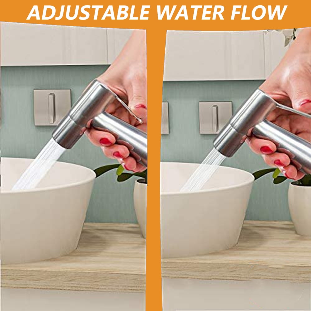 Yuniba Adjustable Silver Manual Stainless Steel Bidet