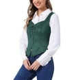 thumbnail image 4 of INSPIRE CHIC Women's Faux Suede Vest Lace Up Party Sleeveless Jacket S Dark Green, 4 of 5